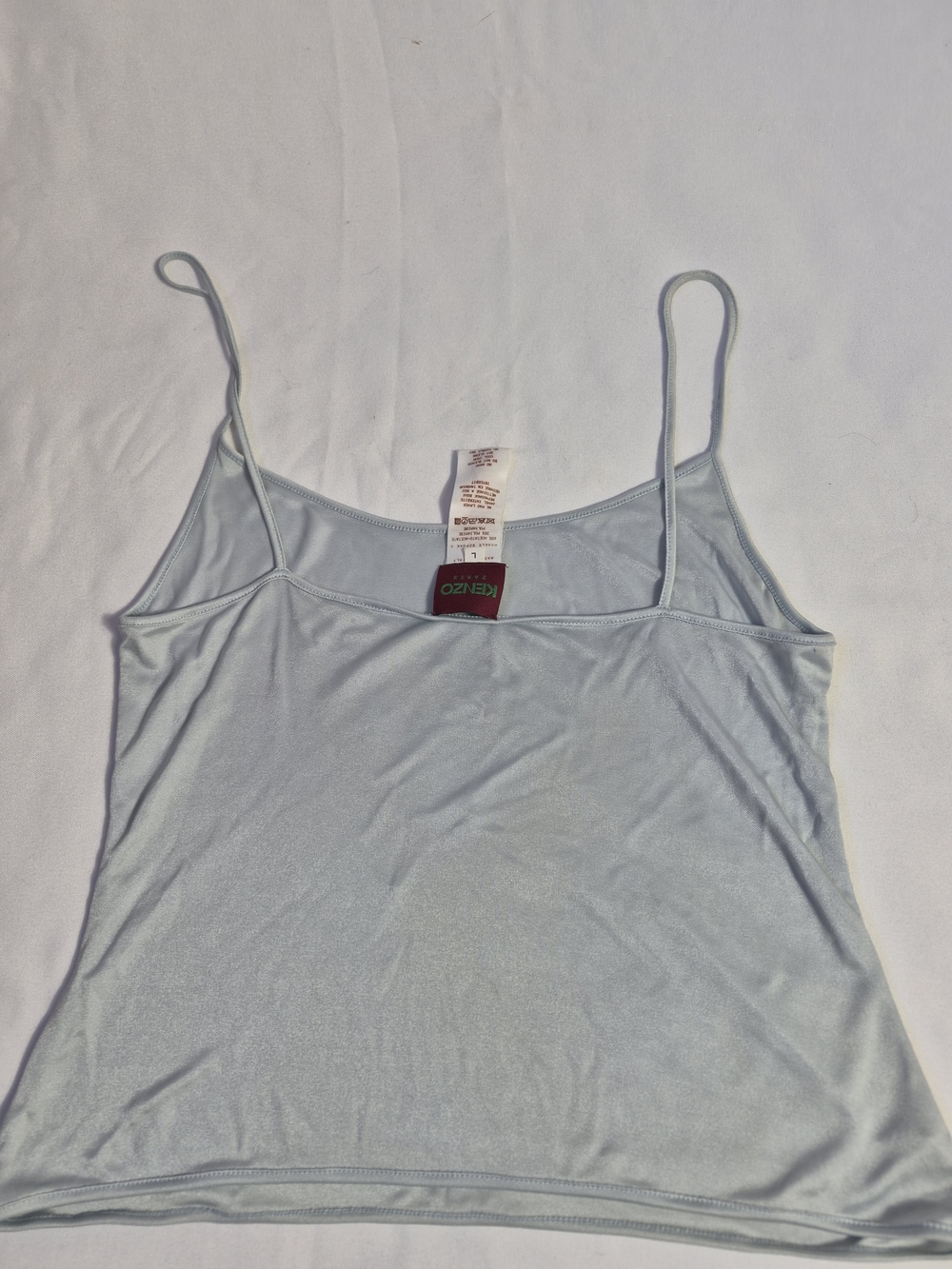 VINTAGE Y2K Kenzo Pale Blue Spaghetti Strap Cami Top L Made In ITALY